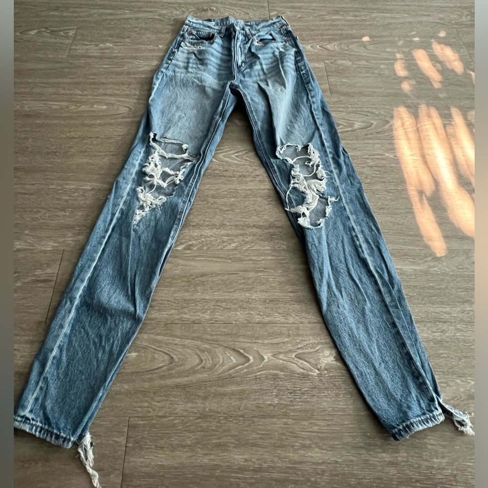 american eagle highest rise baggy straight jean